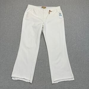 Democracy Ab Technology Booty Lift Jeans Womens Sz 16 White Frayed Hem High Rise